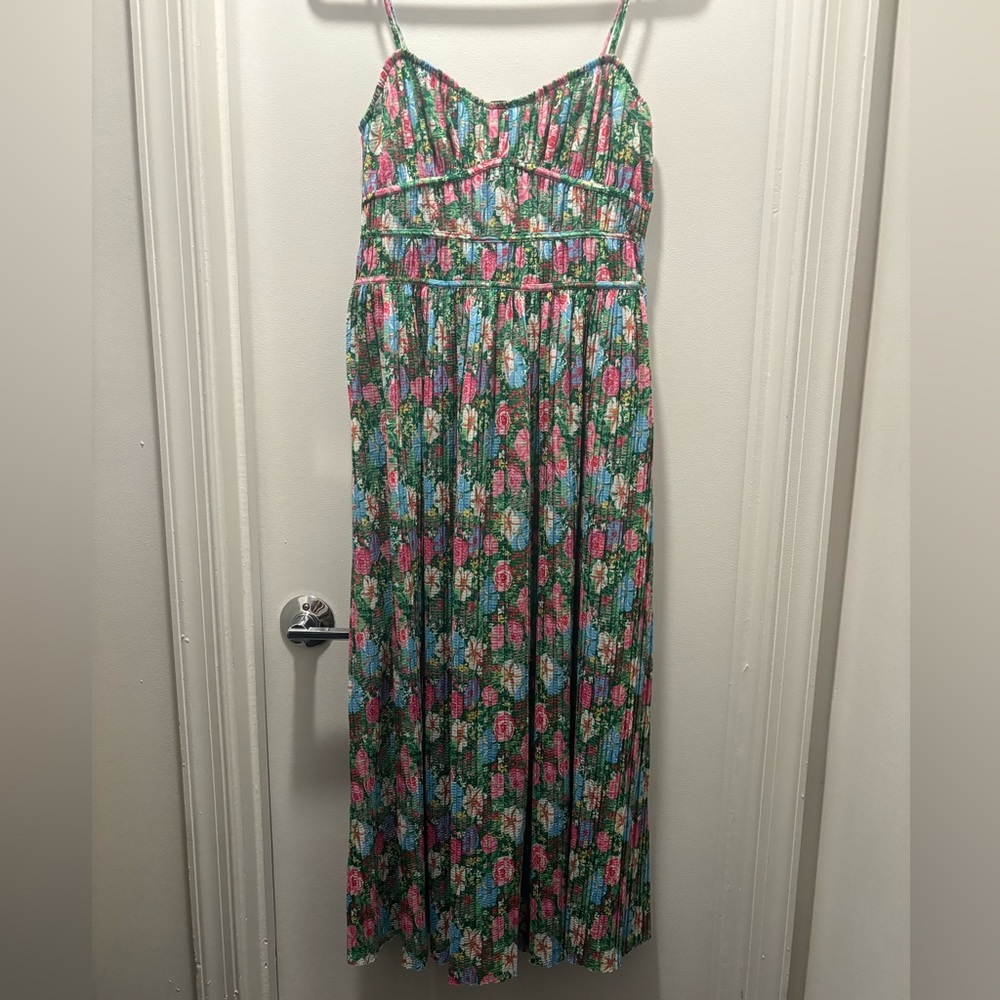 Zara pleated printed dress
